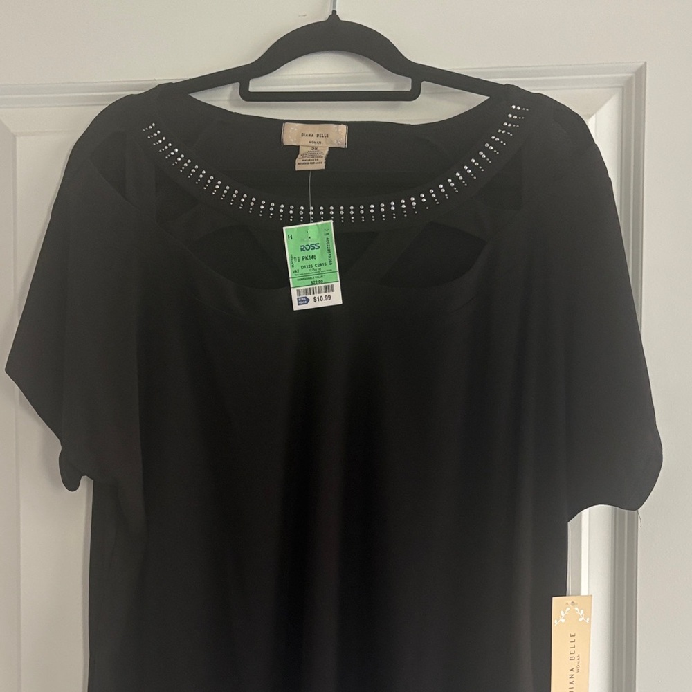 Elegant Black Studded Women's Blouse